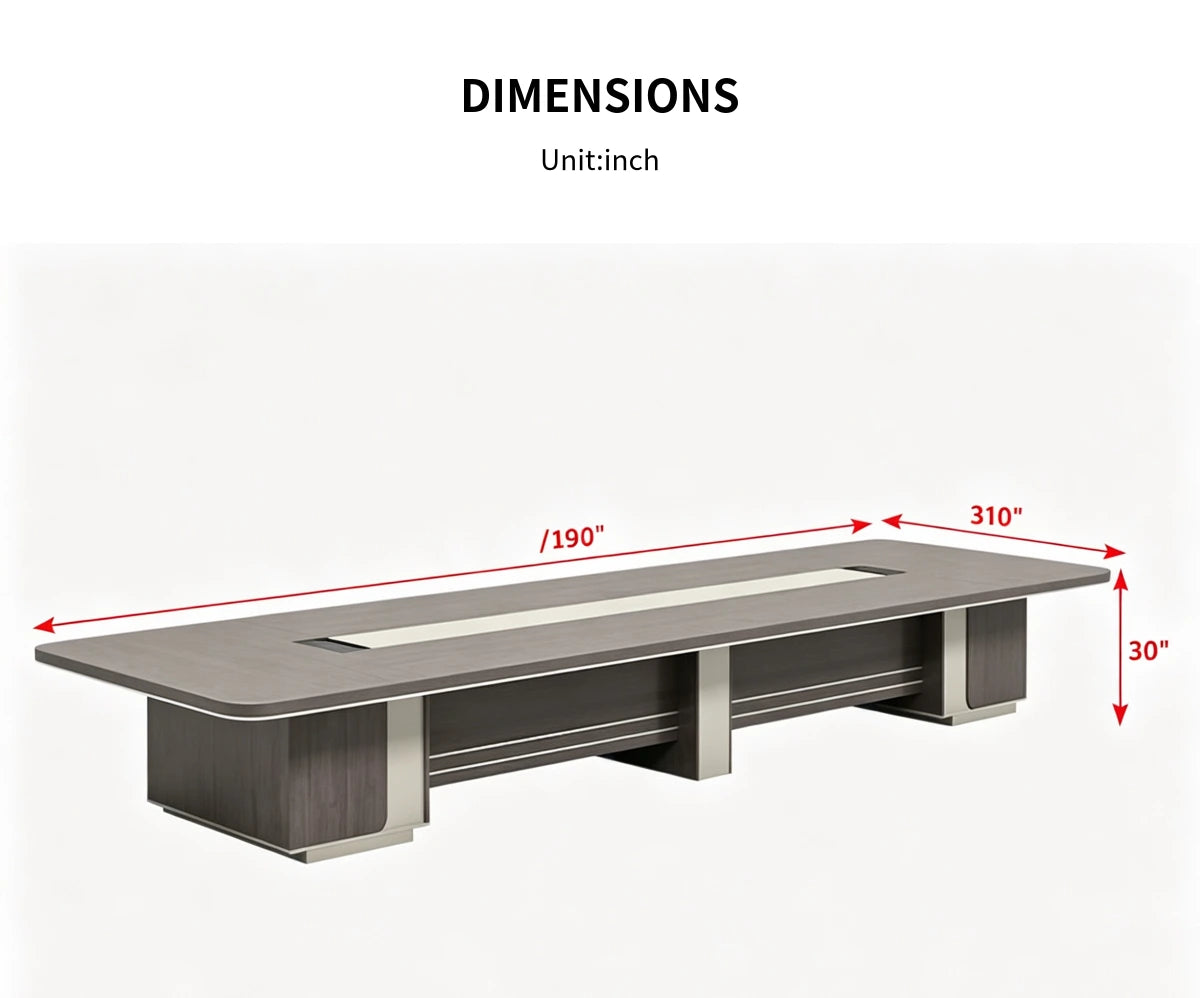Curved Conference Table 79-315 in Wide (6.6-26.2 ft) with Cable Management — Detail image 7