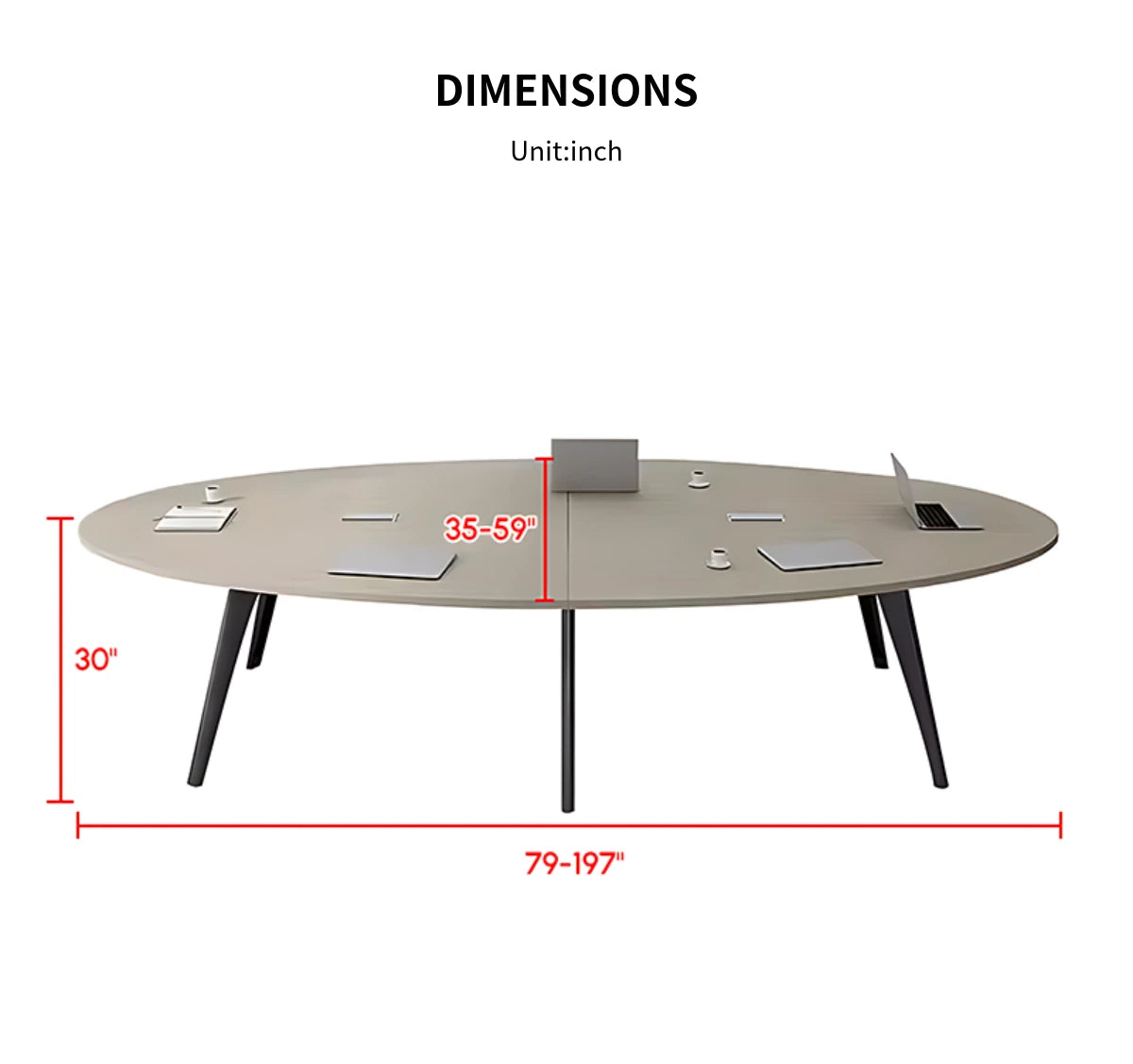 Oval Conference Table with Cable Management & Lumbar Support for Meeting Room — Detail image 10