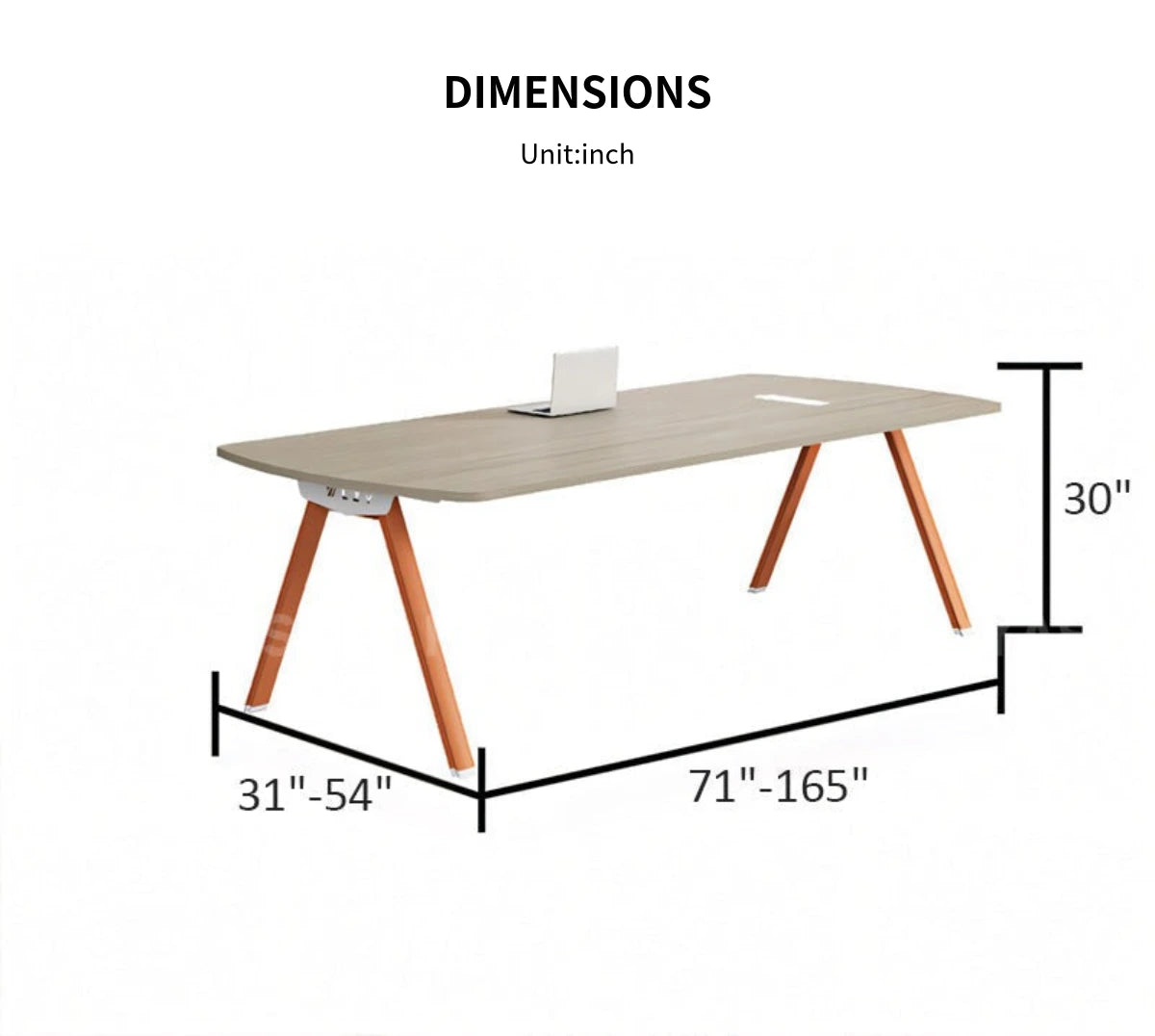 Rectangular Conference Table 71-165 in Wide (5.9-13.8 ft) with Lumbar Support — Detail image 7