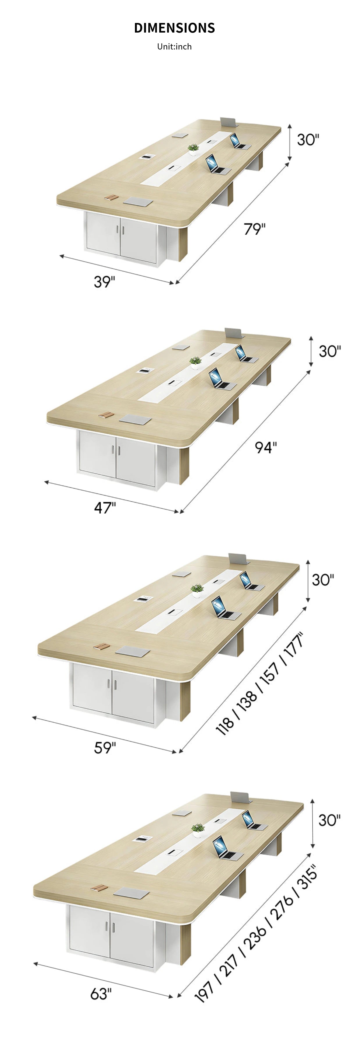 Rectangular Conference Table with Cable Management, Lumbar Support & Transaction Counter — Detail image 9