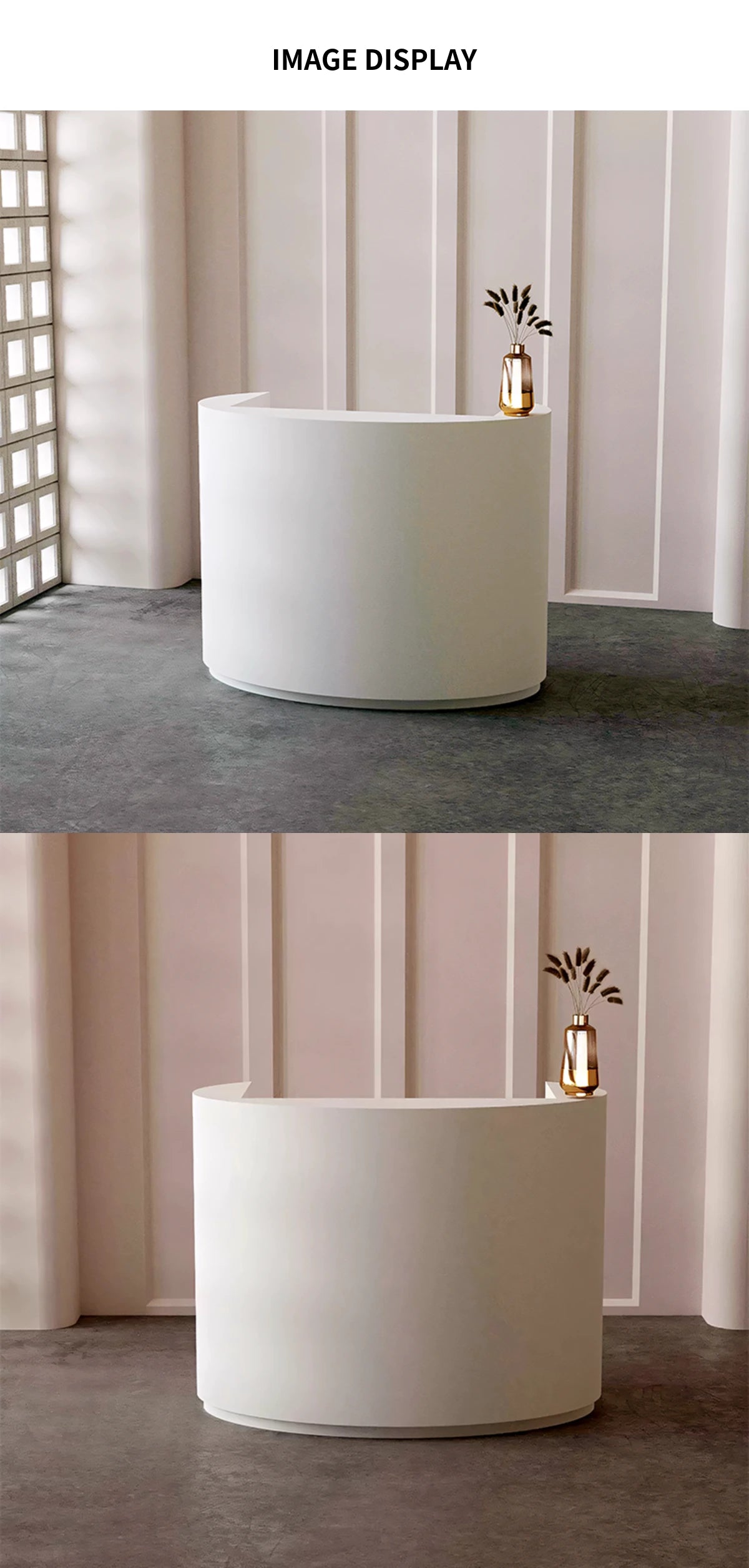 Curved Reception Desk 24-79 in Wide with Lumbar Support for Salon — Detail image 7