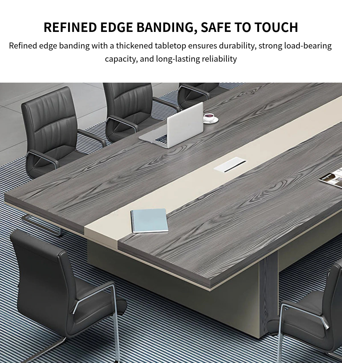 Rectangular Conference Table with Cable Management & Dual-Tone for Meeting Room — Detail image 5