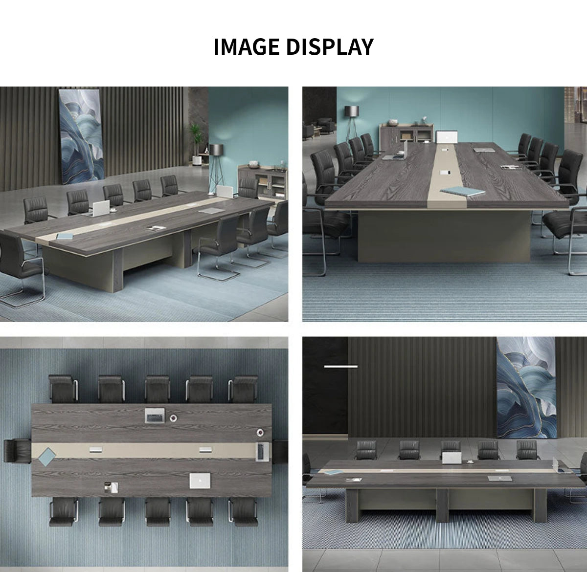 Rectangular Conference Table with Cable Management & Dual-Tone for Meeting Room — Detail image 7