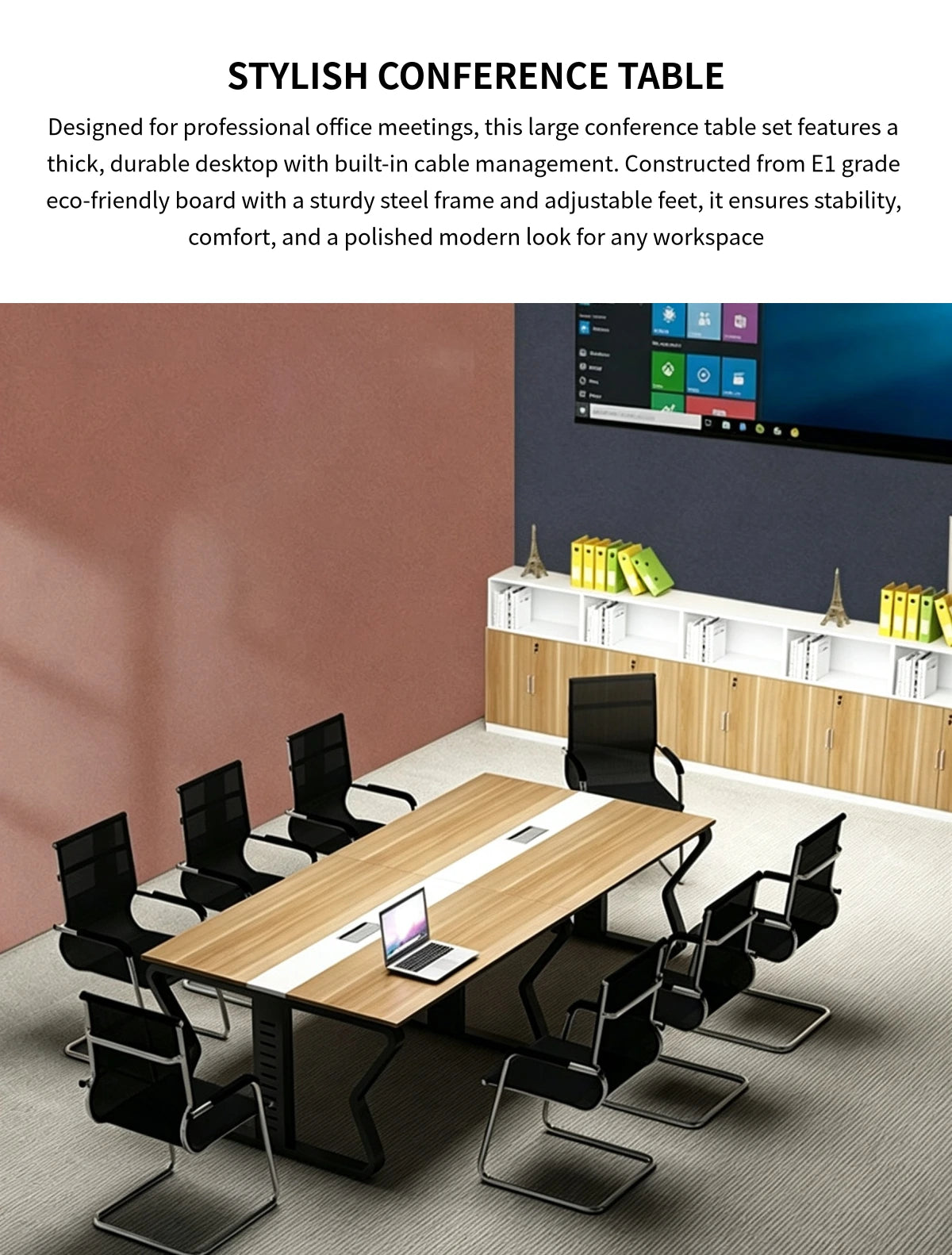 Modern Conference Table 47-236 in Wide (3.9-19.7 ft) with Cable Management — Detail image 1