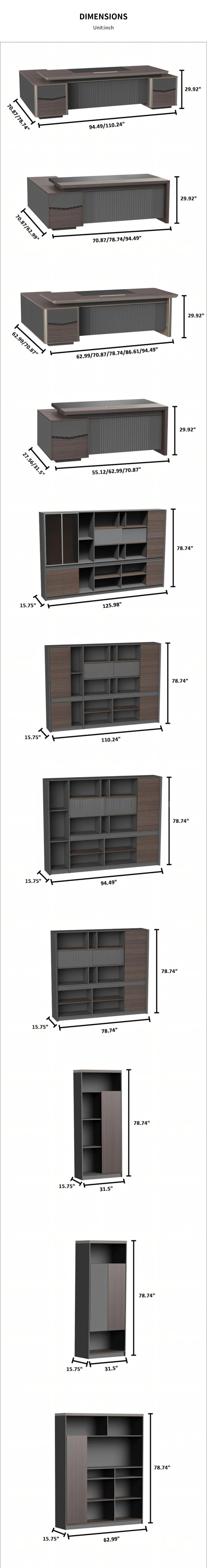 Modern Executive Desk with Curved, File Drawers & Lumbar Support for Home Office — Detail image 11