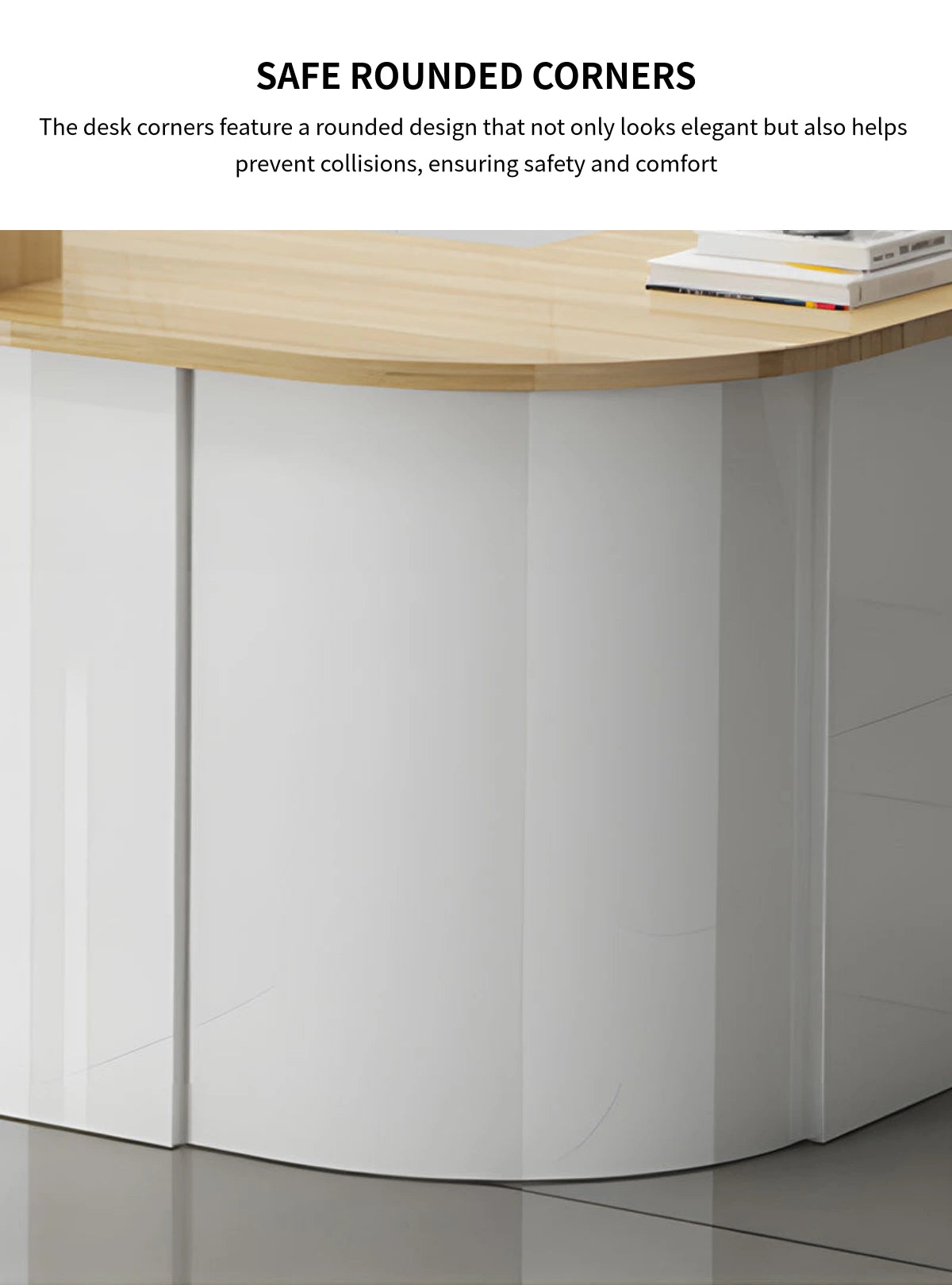 L-Shaped Reception Desk 55-118 in Wide with Lockable & File Drawers for Retail — Detail image 6