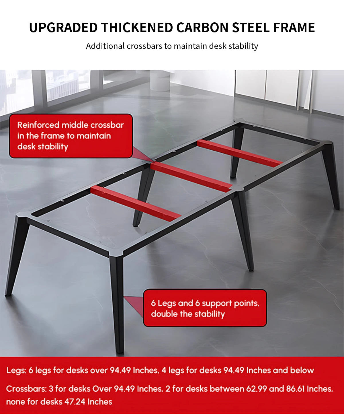 Curved Conference Table 63-189 in Wide (5.2-15.8 ft) for Meeting Room — Detail image 3