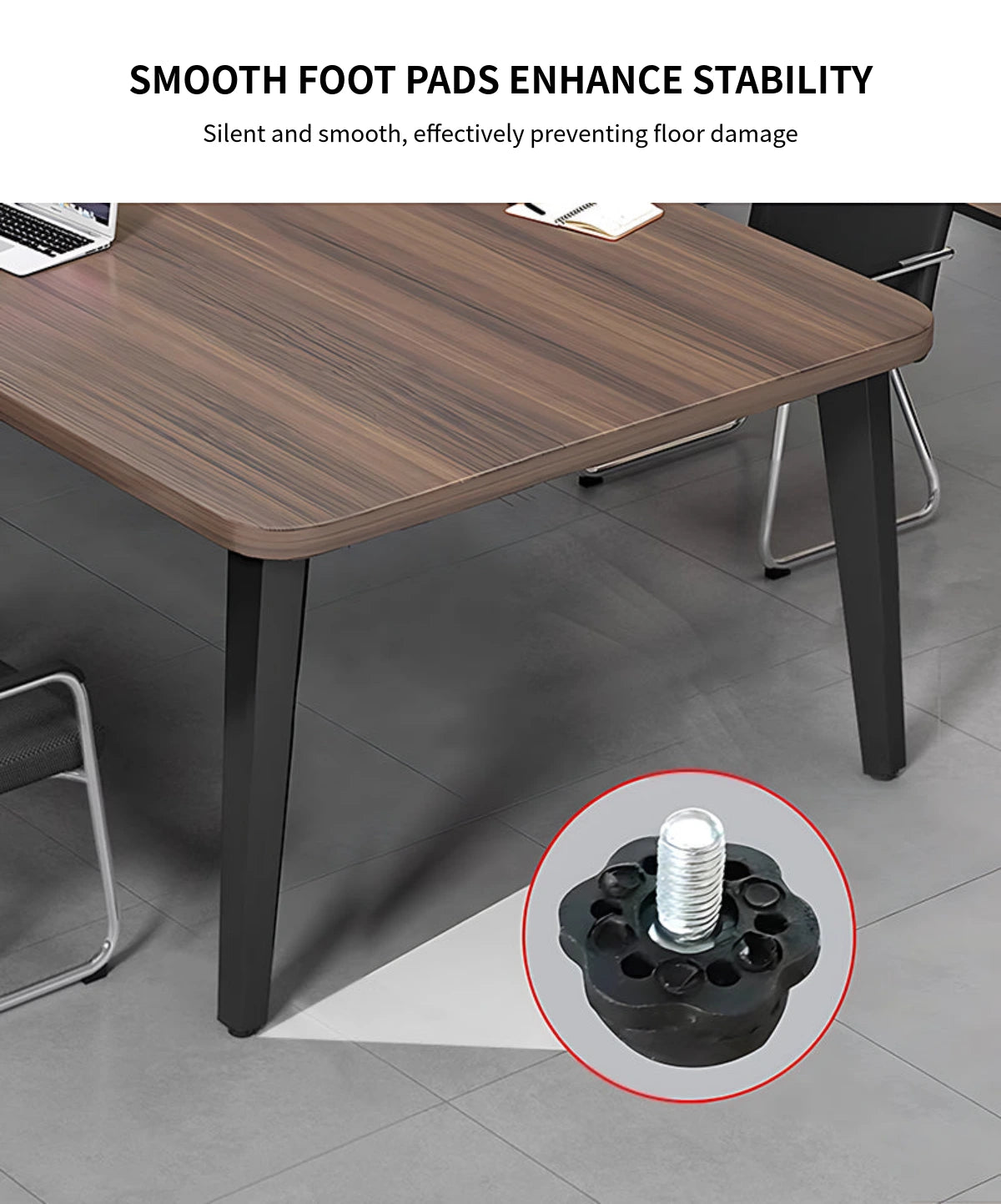 Curved Conference Table 63-189 in Wide (5.2-15.8 ft) for Meeting Room — Detail image 5