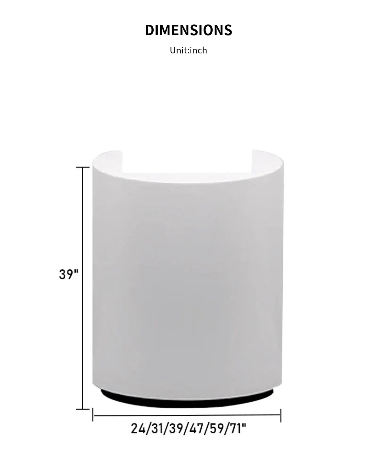 Curved Reception Desk 24-71 in Wide with Lumbar Support for Office Lobby — Detail image 8