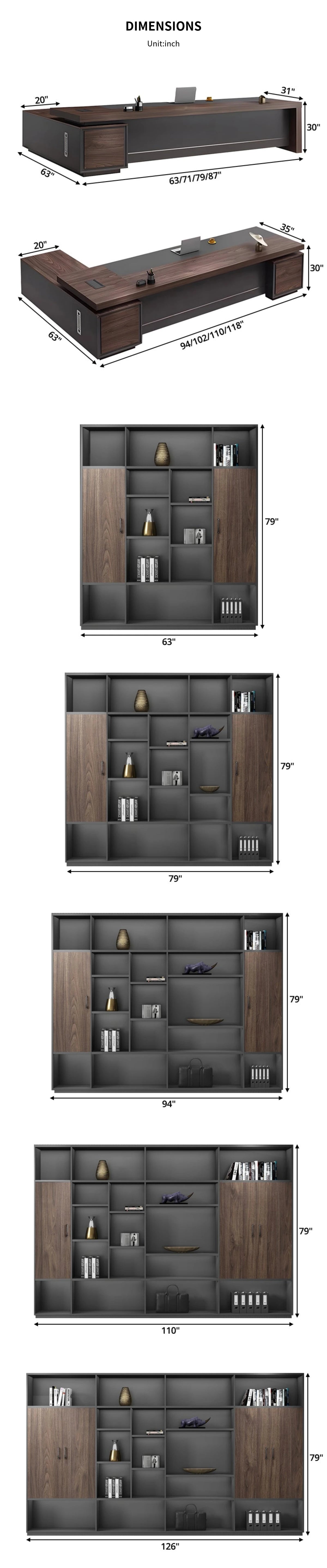 L-Shaped Executive Desk with Dual-Tone, Lockable & Lumbar Support for Home Office — Detail image 9