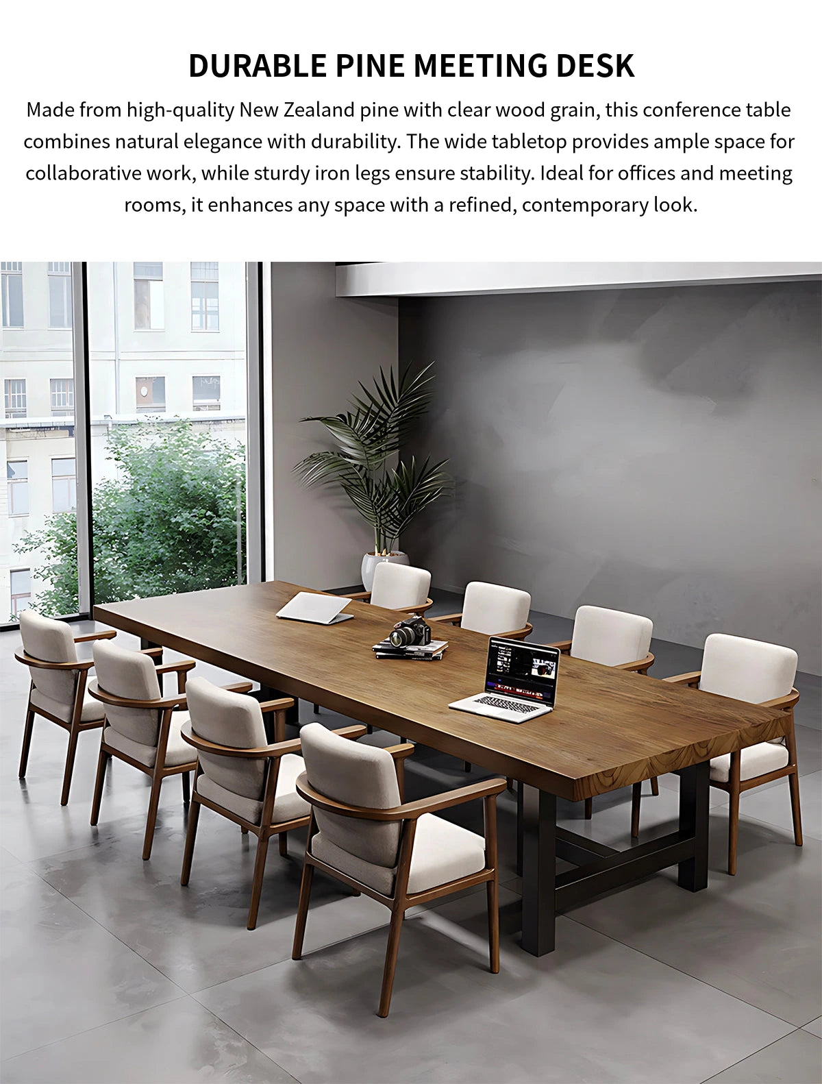 Modern Conference Table 47-118 in Wide (3.9-9.8 ft) with Lumbar Support for Boardroom — Detail image 1