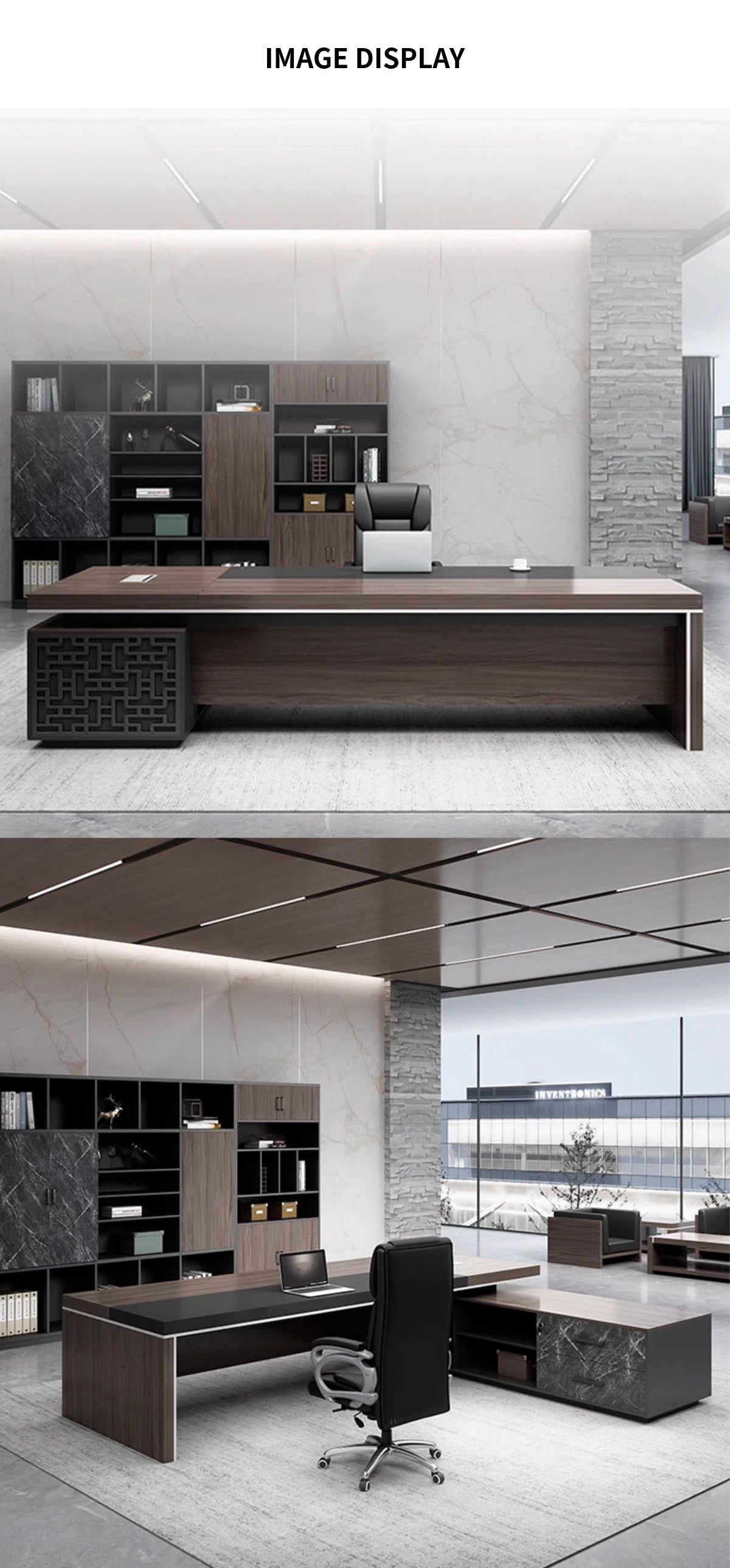 L-Shaped Executive Desk with Cable Management, Side Storage & Lumbar Support — Detail image 12
