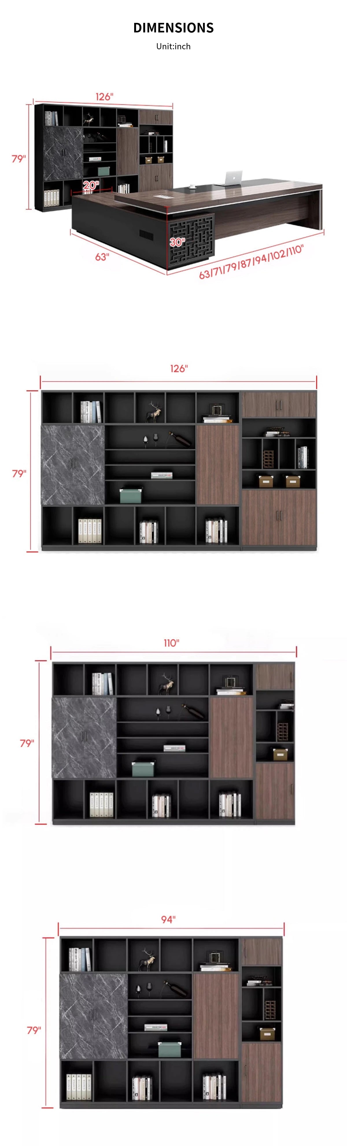 L-Shaped Executive Desk with Cable Management, Side Storage & Lumbar Support — Detail image 15