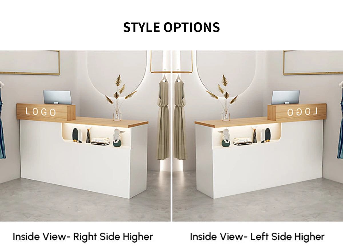 Curved Reception Desk 31-71 in Wide with Transaction Counter, Lockable & Lumbar Support — Detail image 10