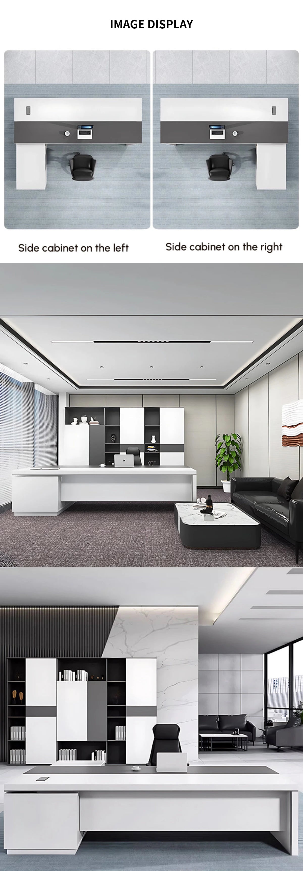 Modern Executive Desk with Cable Management, Side Storage & Lockable for Home Office — Detail image 8