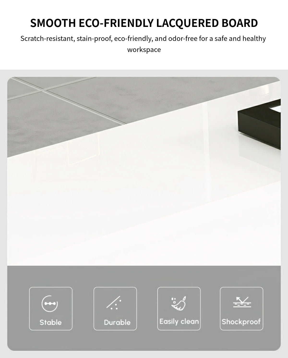 U-Shaped Reception Desk 79-118 in Wide with File Drawers for Salon — Detail image 3