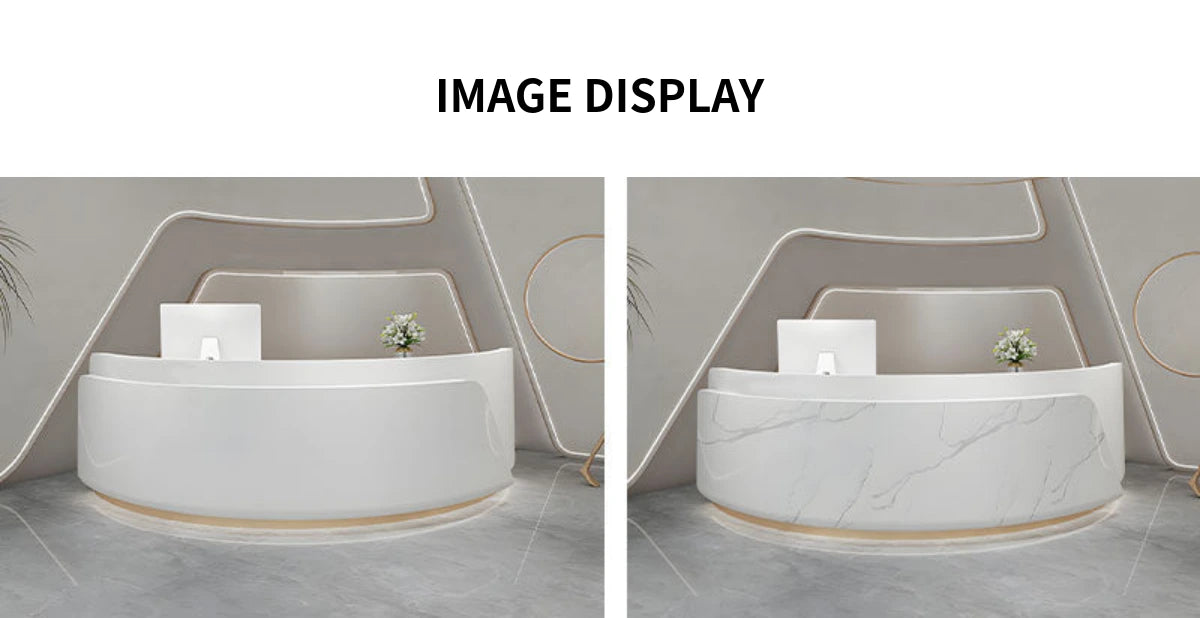 U-Shaped Reception Desk 79-118 in Wide with File Drawers for Salon — Detail image 7