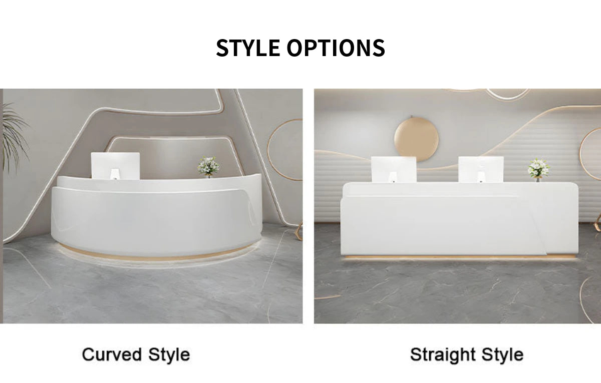 U-Shaped Reception Desk 79-118 in Wide with File Drawers for Salon — Detail image 8