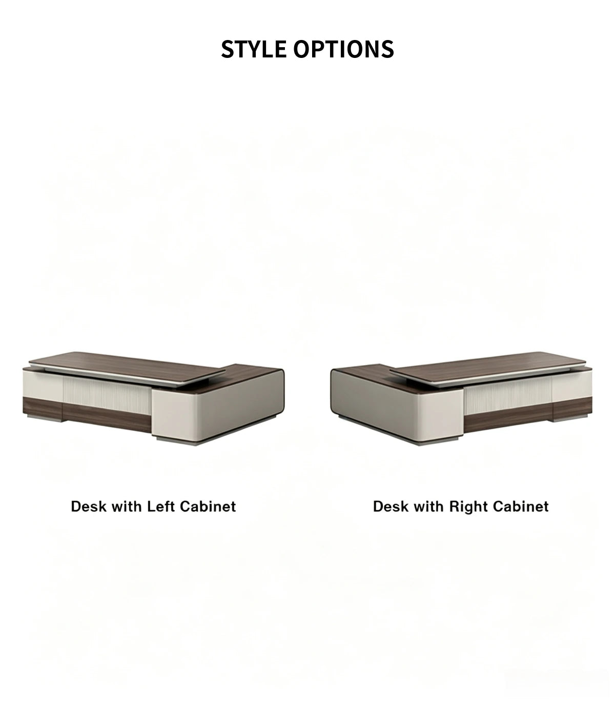 Modern Executive Desk 94-142 in Wide with Side Storage & Lumbar Support for Home Office — Detail image 9