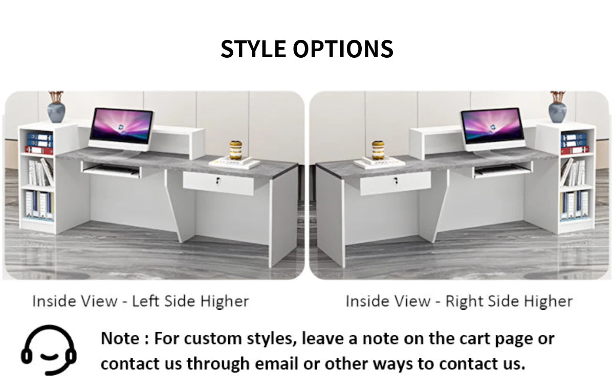 Retail Reception Desk 55-87 in Wide with Cable Management, Solid Wood & File Drawers — Detail image 12