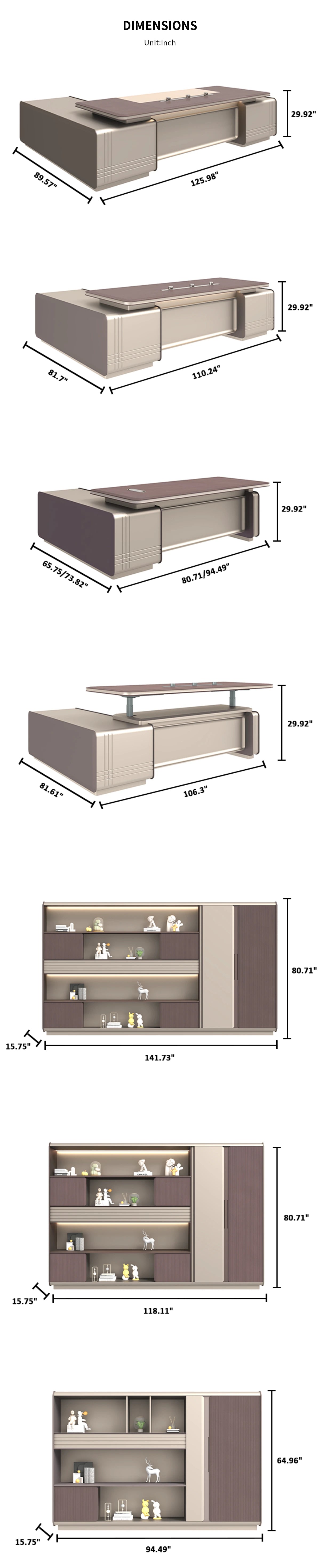 L-Shaped Desk with Built-In Outlets, Cable Management & LED Lighting — Detail image 10
