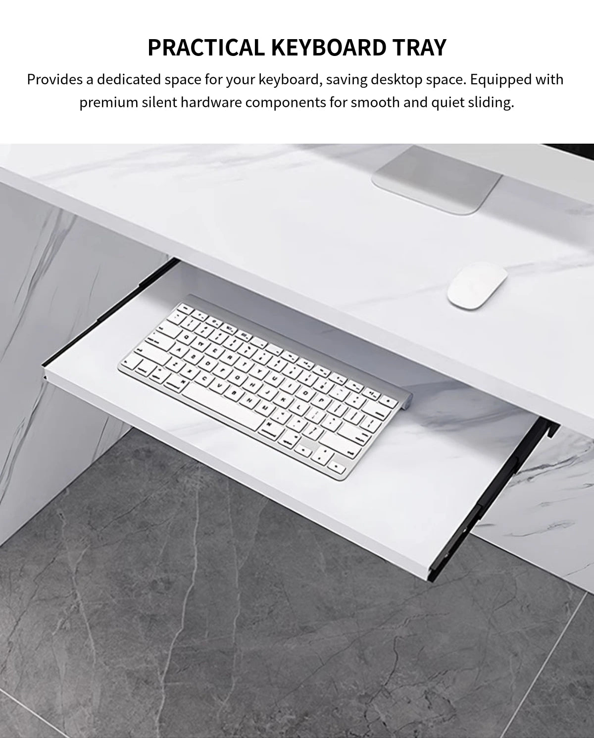 L-Shaped Reception Desk with Keyboard Tray, Cable Management & Lockable for Salon — Detail image 7