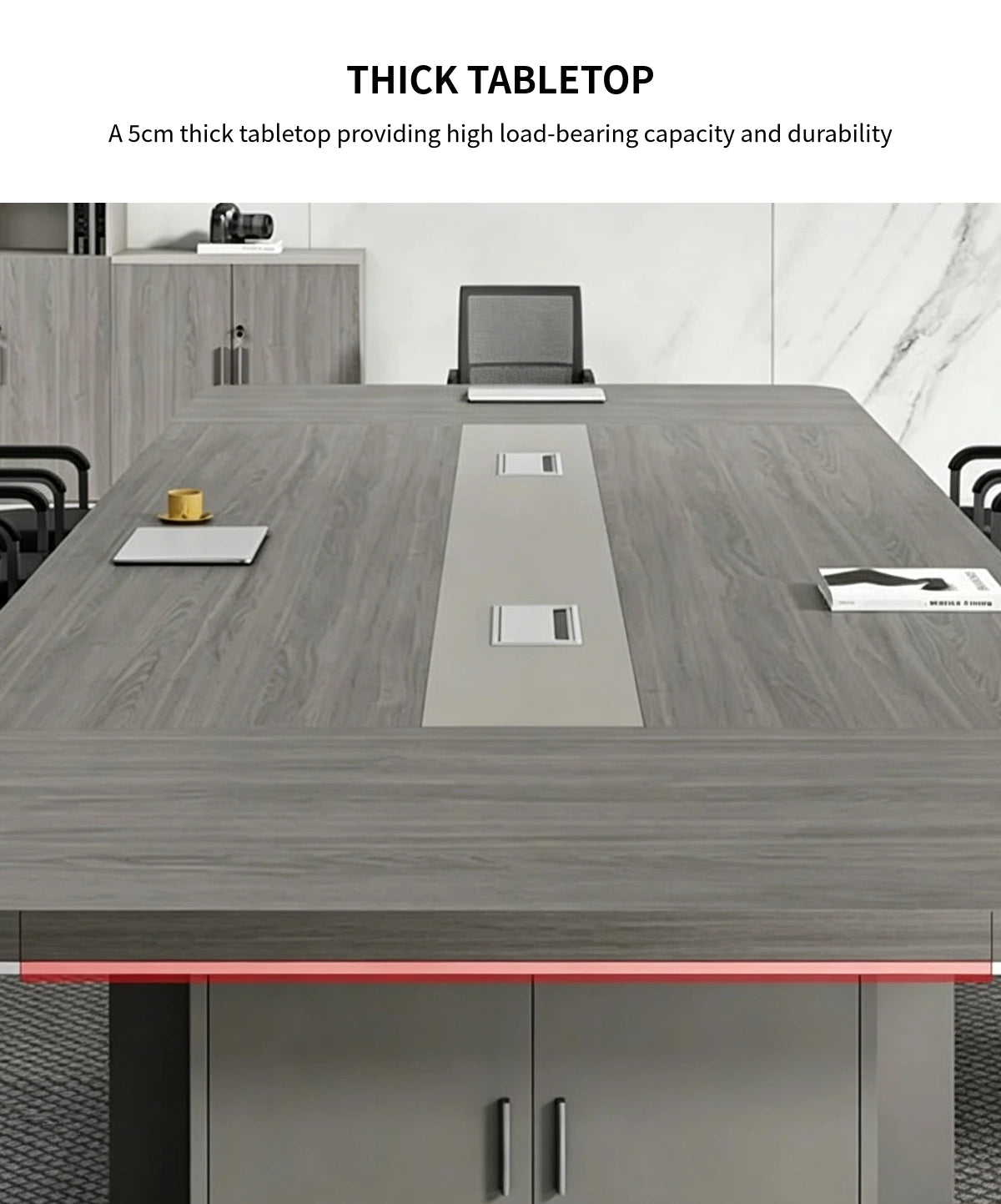 Curved Conference Table 79-315 in Wide (6.6-26.2 ft) with Cable Management for Boardroom — Detail image 3