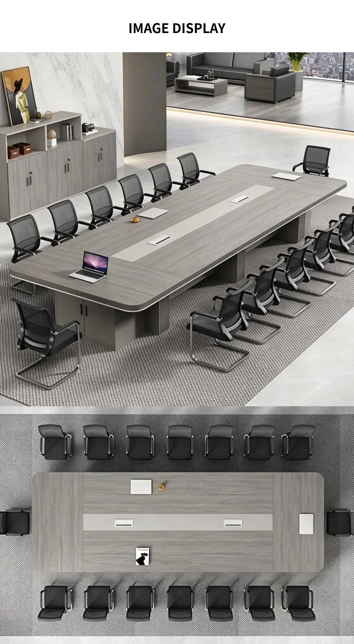 Curved Conference Table 79-315 in Wide (6.6-26.2 ft) with Cable Management for Boardroom — Detail image 7