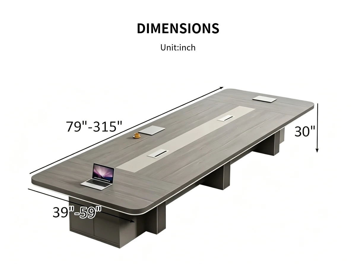 Curved Conference Table 79-315 in Wide (6.6-26.2 ft) with Cable Management for Boardroom — Detail image 9