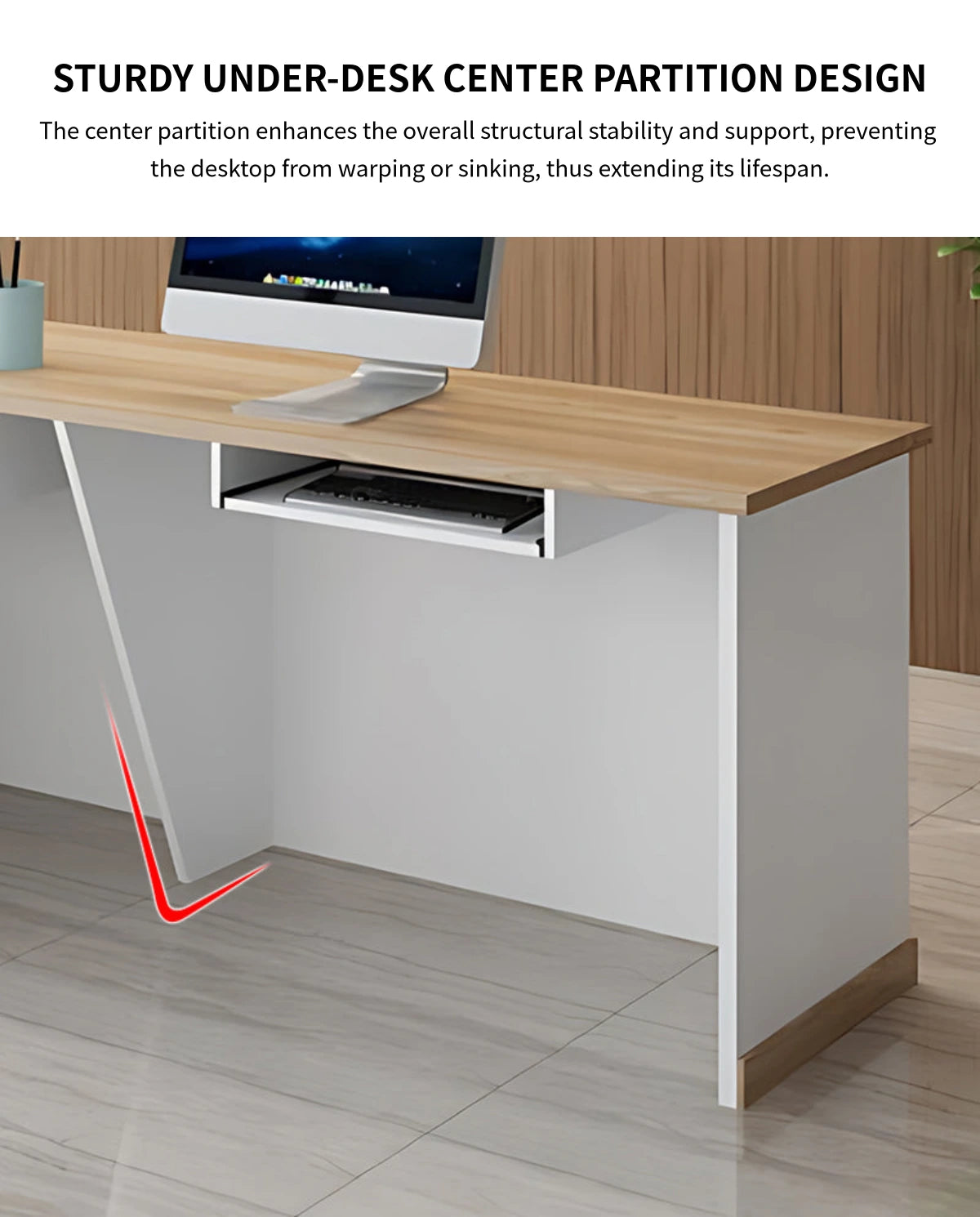 L-Shaped Reception Desk 39-142 in Wide with Lockable, File Drawers & Lumbar Support — Detail image 6