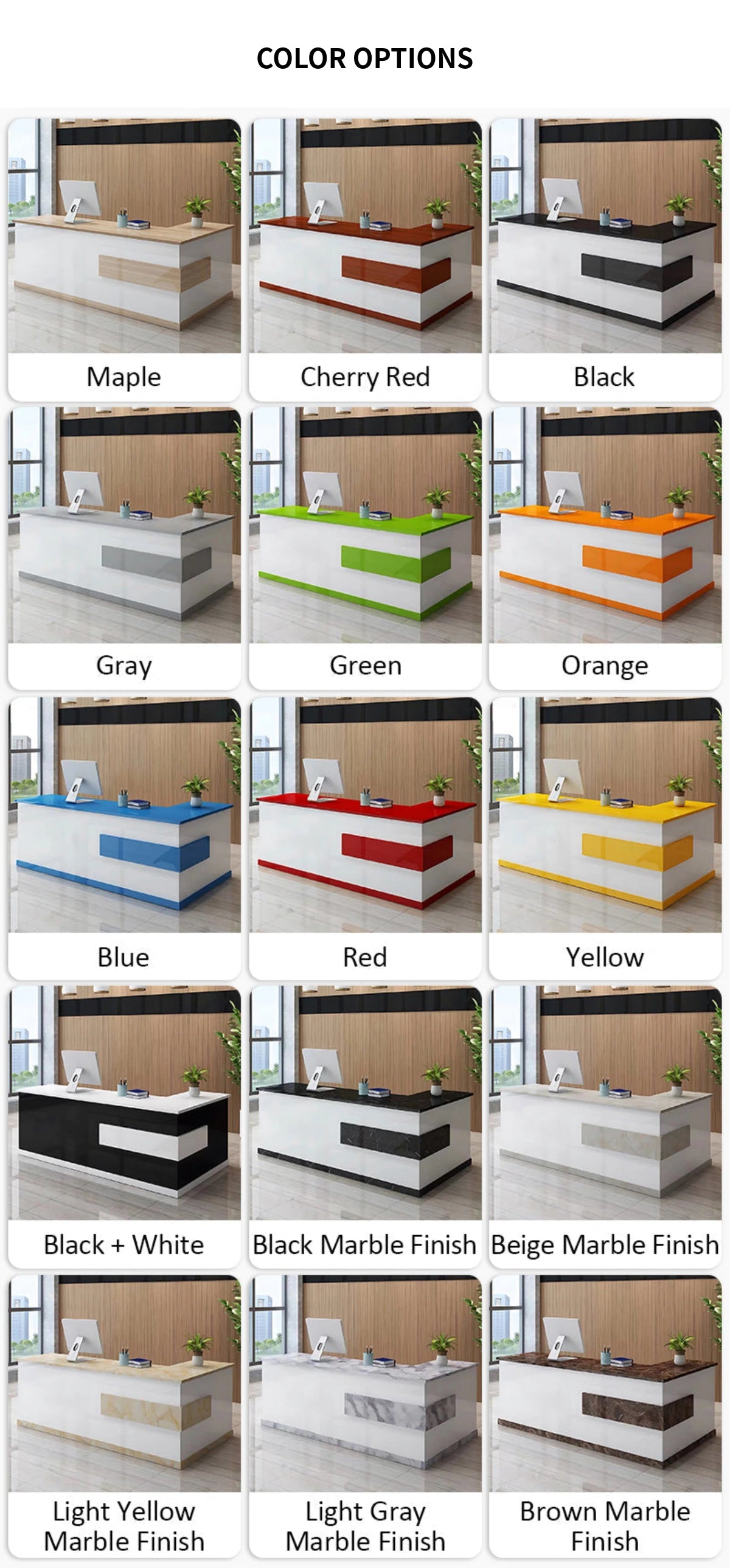 L-Shaped Reception Desk 39-142 in Wide with Lockable, File Drawers & Lumbar Support — Detail image 10