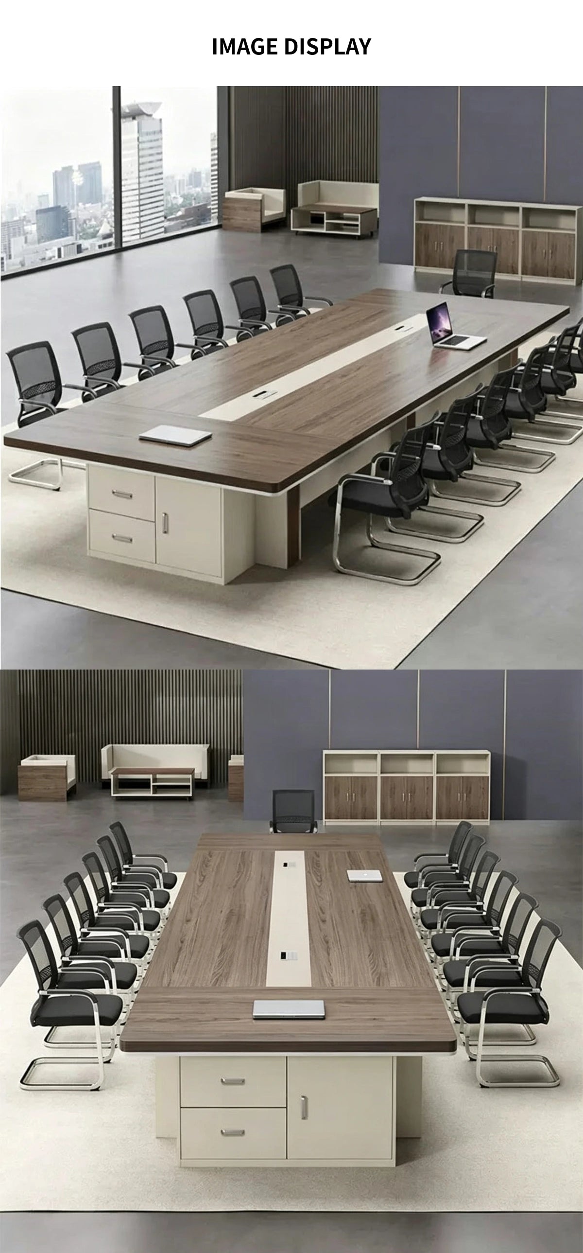 Curved Conference Table with Cable Management, Side Storage & Lumbar Support — Detail image 7