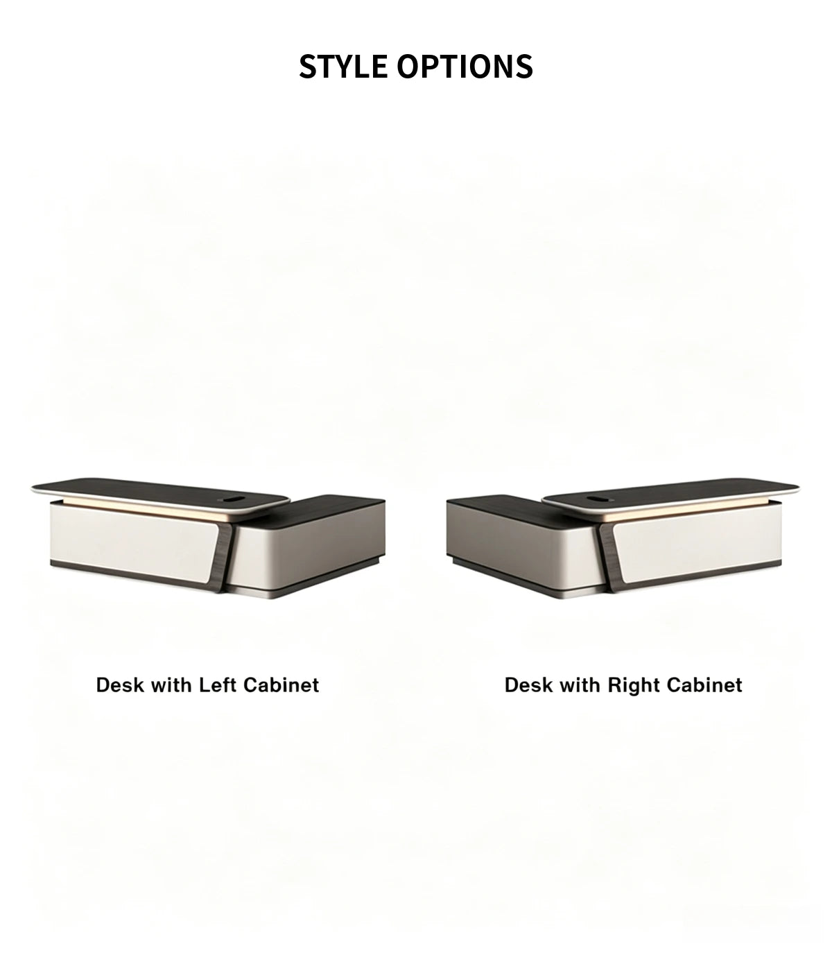 Modern Executive Desk 94-149 in Wide with Curved & LED Lighting for Home Office — Detail image 9