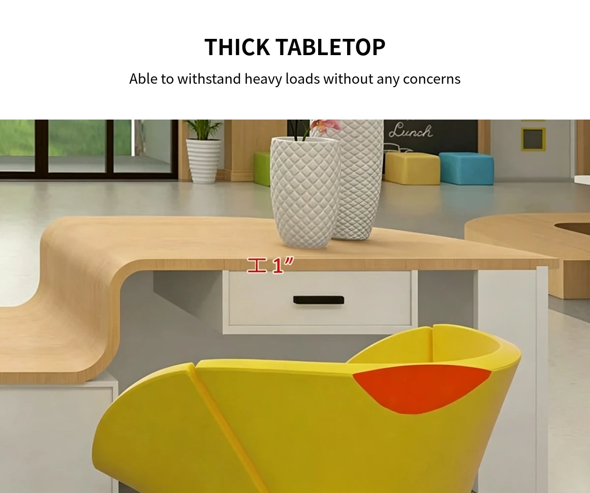 U-Shaped Reception Desk 63-236 in Wide with File Drawers & Lumbar Support for Office Lobby — Detail image 4