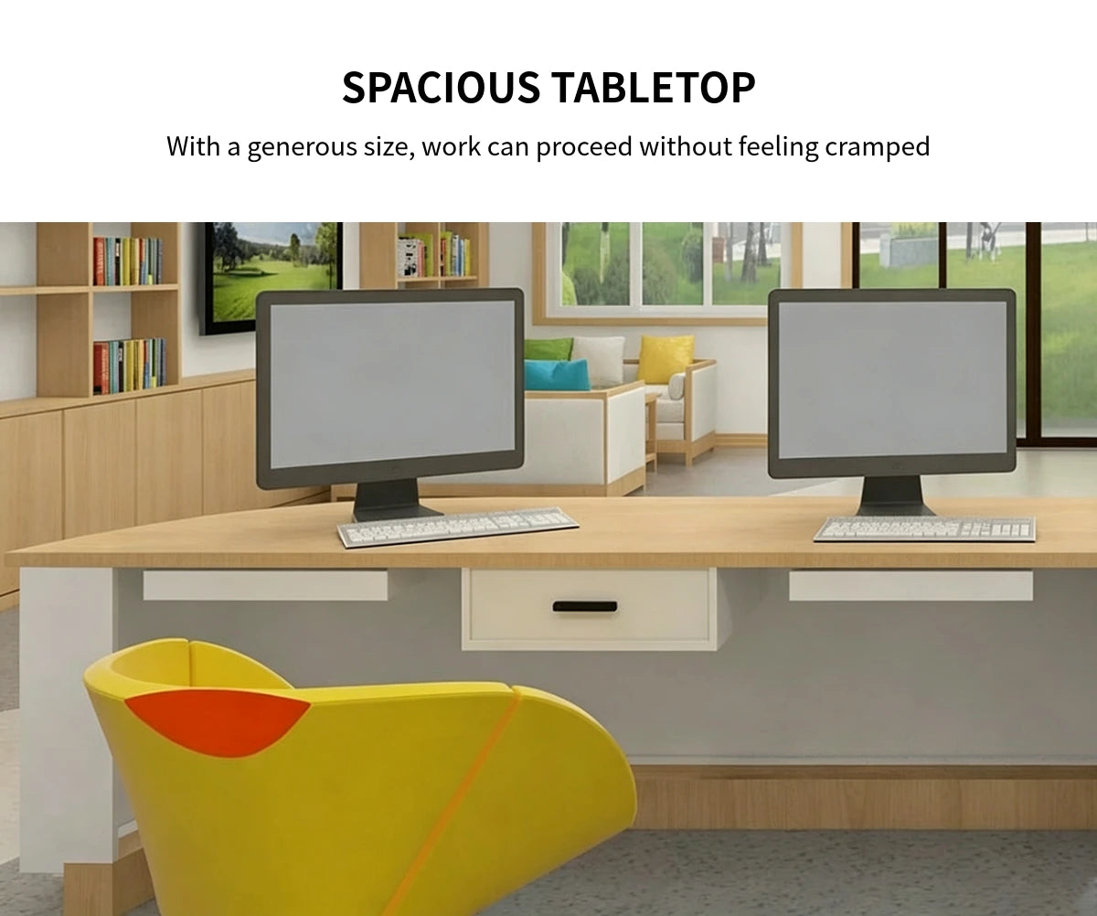 U-Shaped Reception Desk 63-236 in Wide with File Drawers & Lumbar Support for Office Lobby — Detail image 5