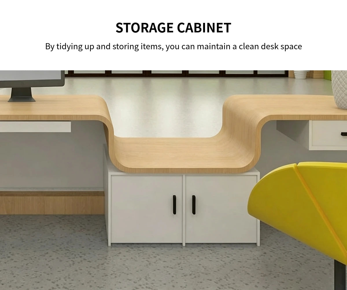 U-Shaped Reception Desk 63-236 in Wide with File Drawers & Lumbar Support for Office Lobby — Detail image 6