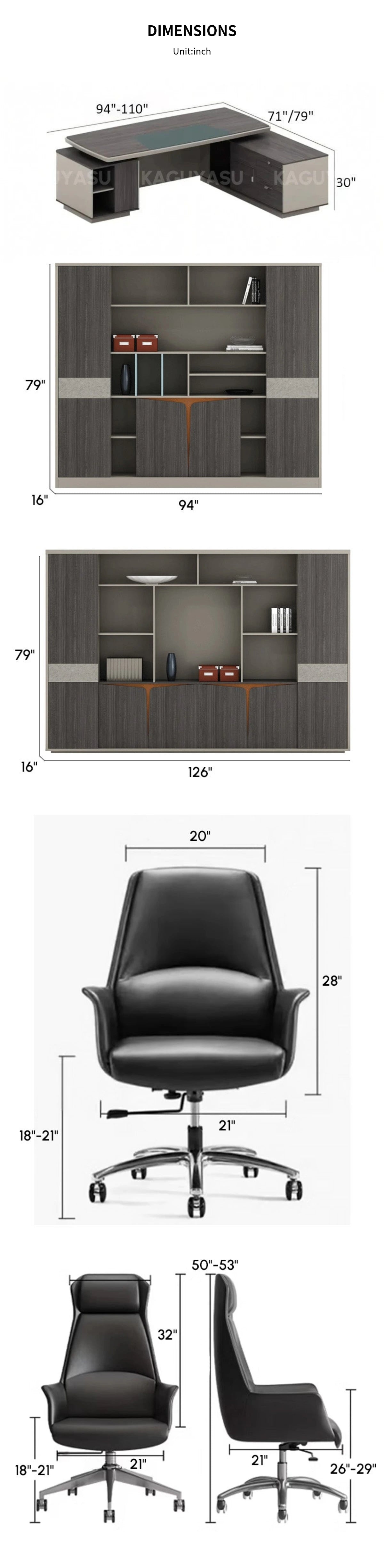 Modern Executive Desk with Cable Management, Side Storage & Lumbar Support for Home Office — Detail image 6
