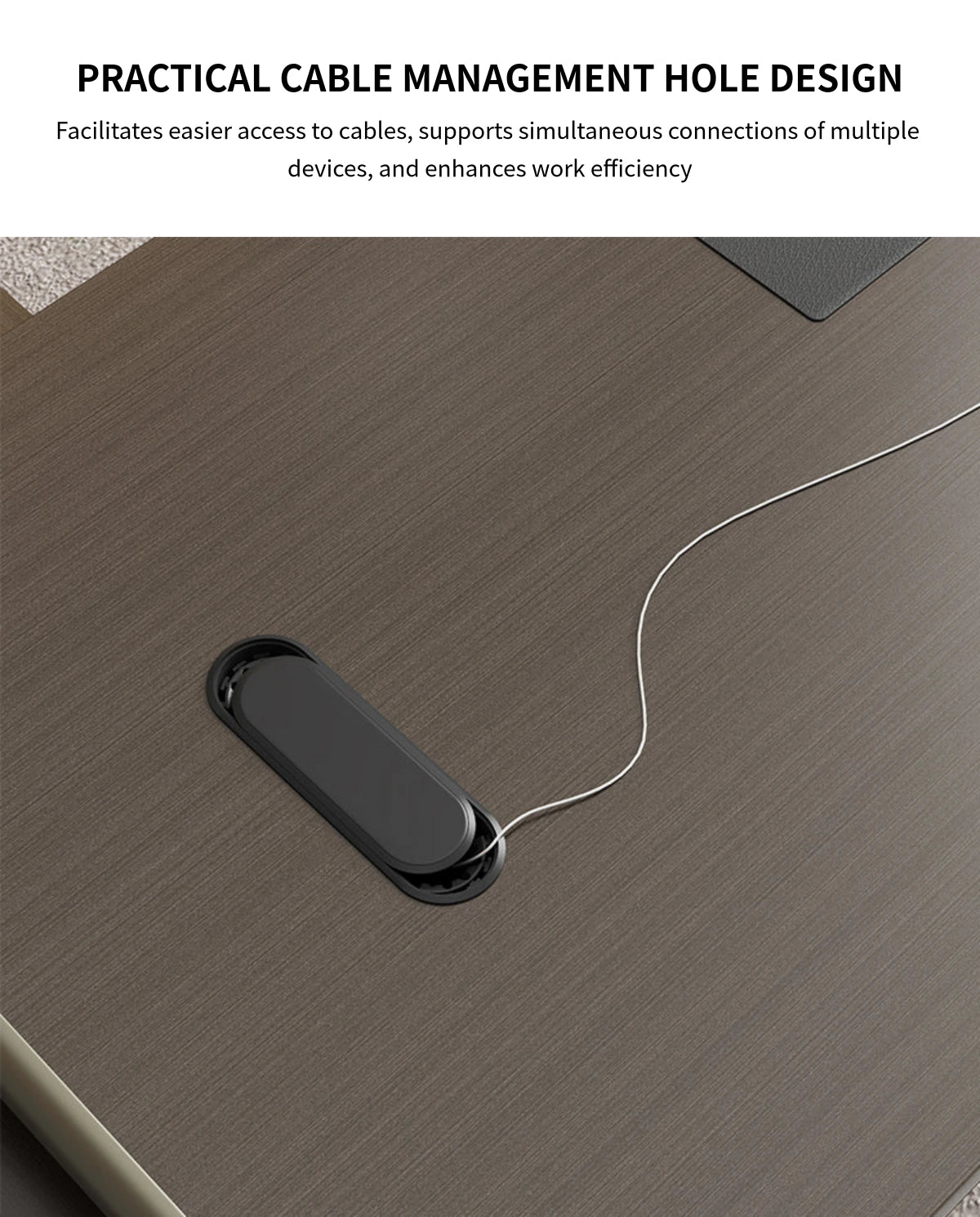 Modern Executive Desk with Cable Management & Lumbar Support for Home Office — Detail image 5
