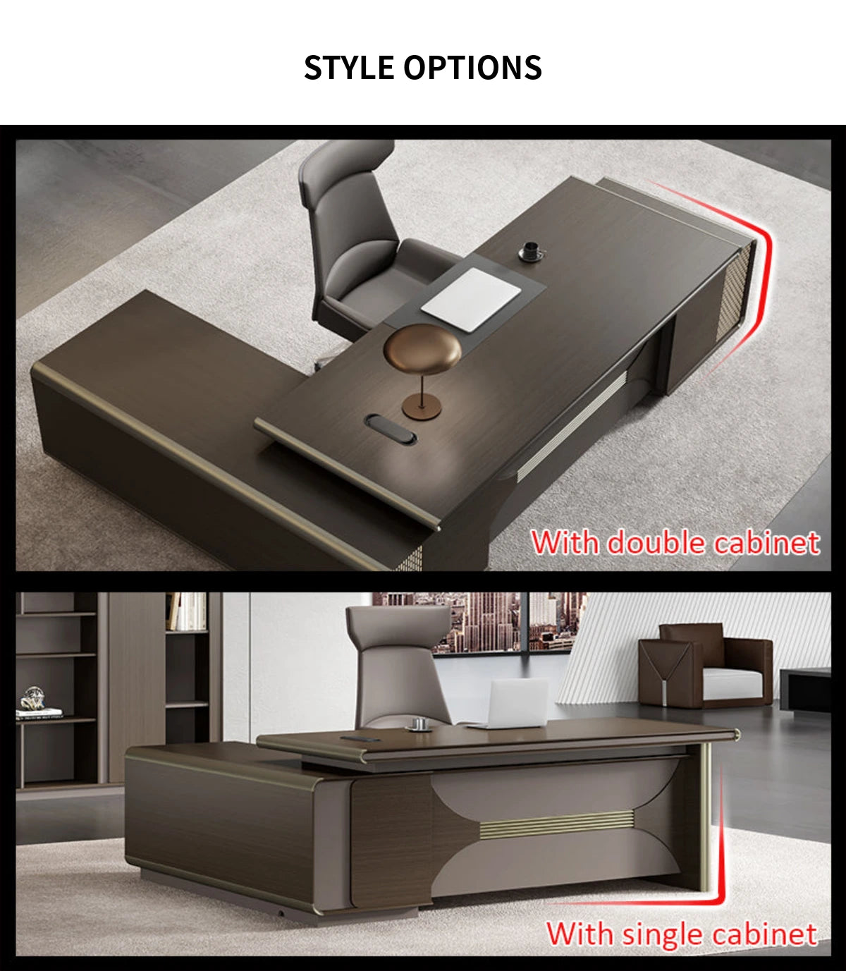 Modern Executive Desk with Cable Management & Lumbar Support for Home Office — Detail image 8
