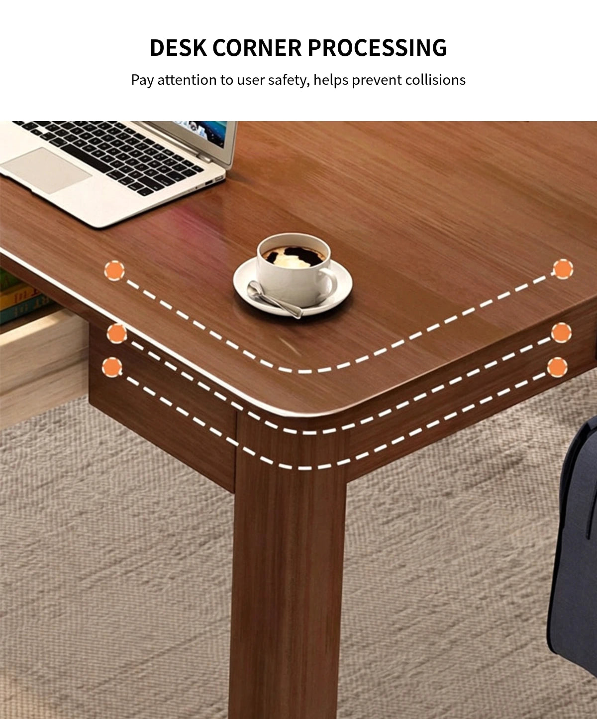 Modern Conference Table 63-71 in Wide (5.2-5.9 ft) with Solid Wood & File Drawers — Detail image 4