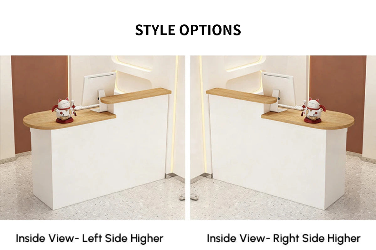Curved Reception Desk 31-94 in Wide with Cable Management, Lockable & File Drawers — Detail image 11
