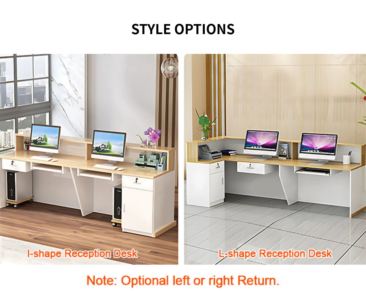Retail Reception Desk 47-79 in Wide with Cable Management, LED Lighting & Keyboard Tray — Detail image 15