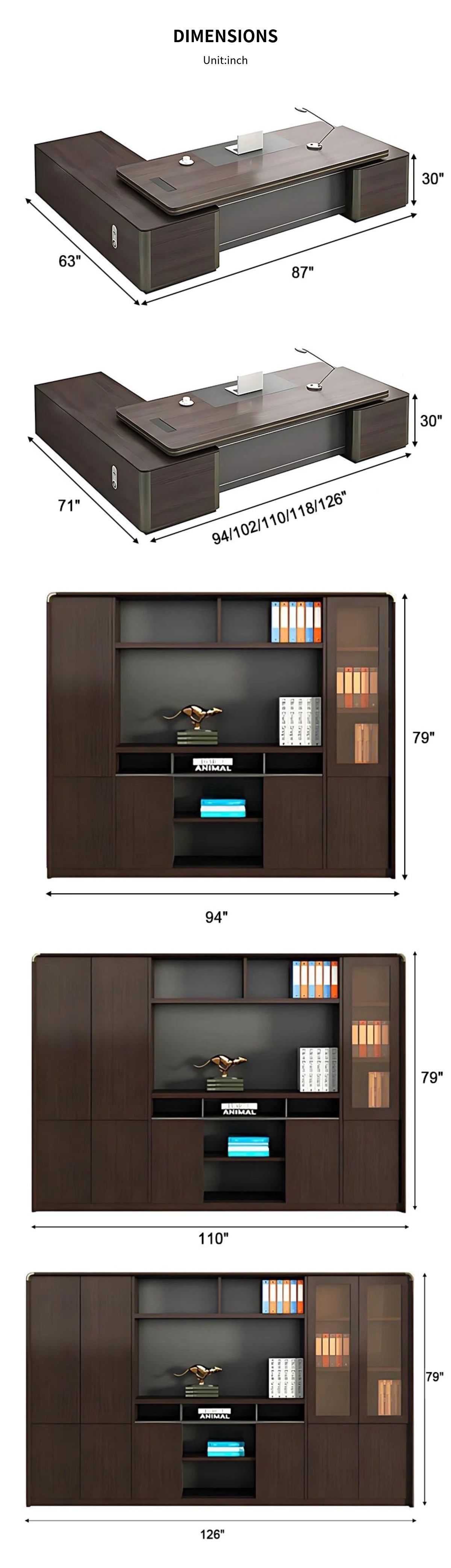 Modern Executive Desk 22-126 in Wide with Curved & Cable Management for Home Office — Detail image 8