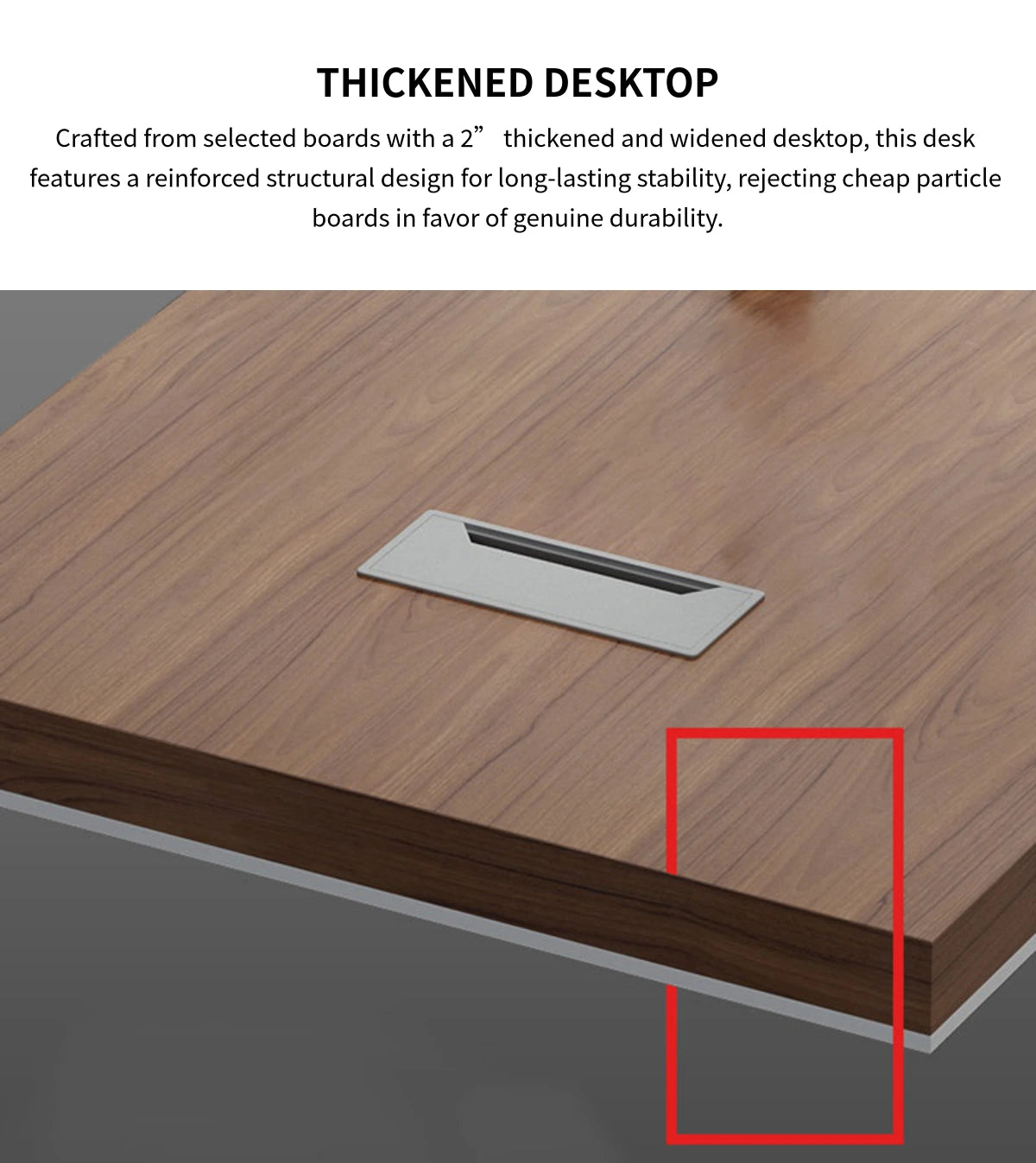 Modern Executive Desk with Cable Management, Side Storage & Lumbar Support for Home Office — Detail image 6