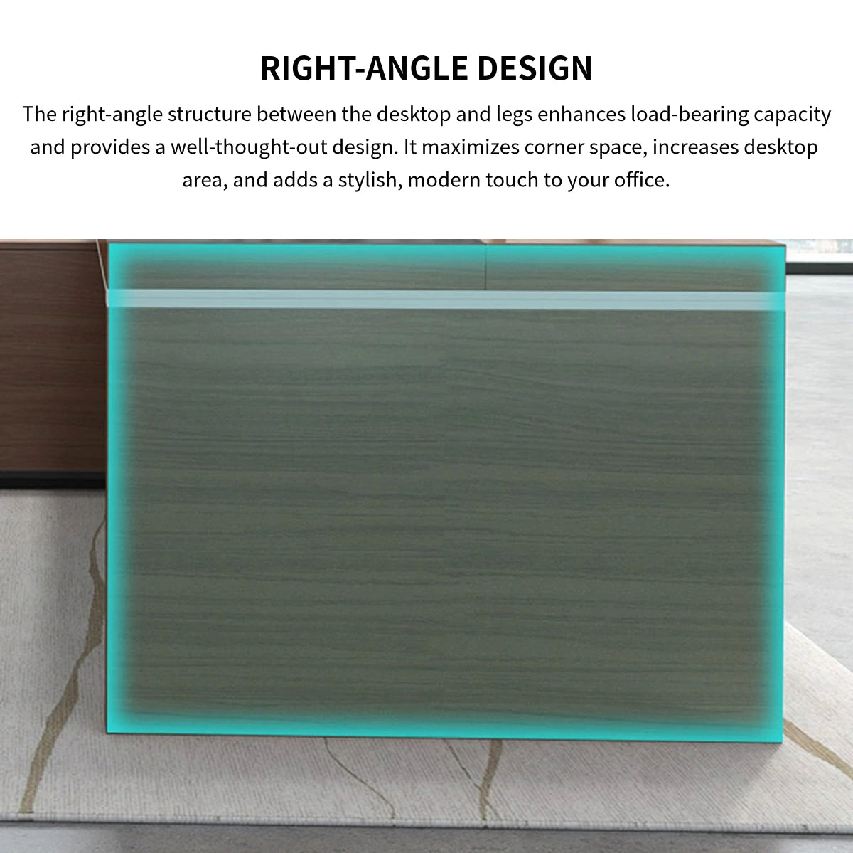 Modern Executive Desk with Cable Management, Side Storage & Lumbar Support for Home Office — Detail image 12
