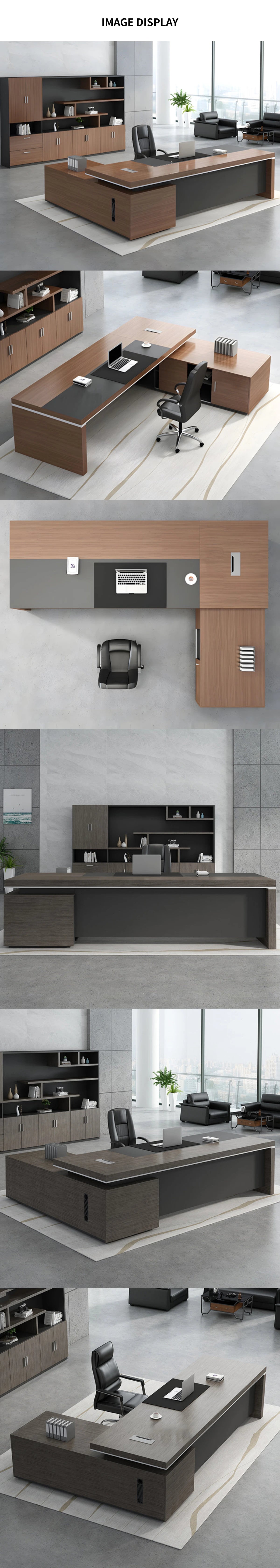 Modern Executive Desk with Cable Management, Side Storage & Lumbar Support for Home Office — Detail image 14
