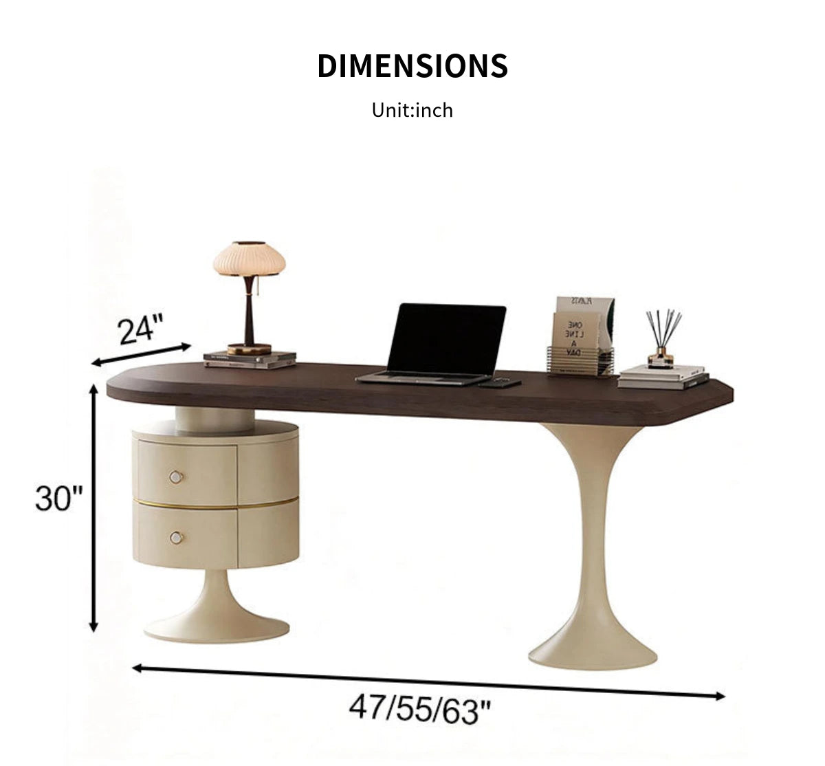Curved Reception Desk with Lumbar Support, Solid Wood & File Drawers for Office Lobby — Detail image 10
