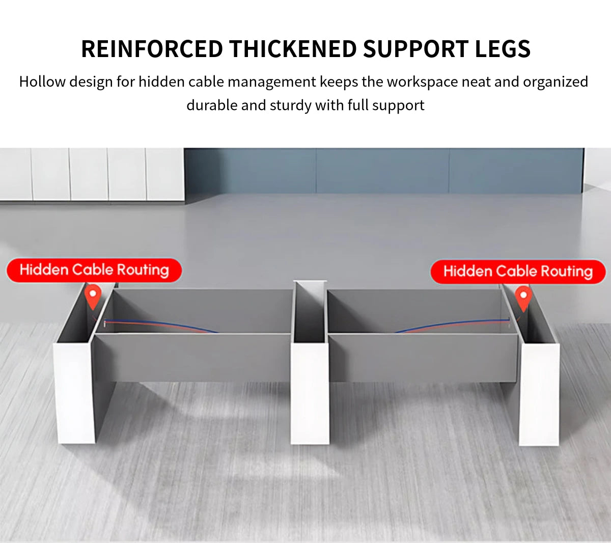 Modern Conference Table with Cable Management & Built-In Outlets for Boardroom — Detail image 4