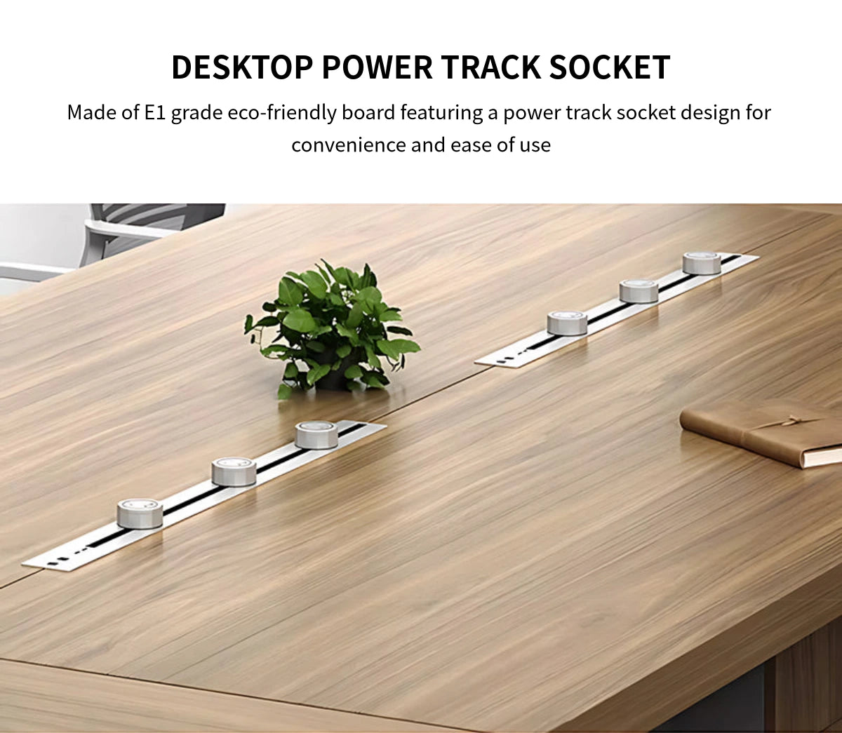 Modern Conference Table with Cable Management & Built-In Outlets for Boardroom — Detail image 6