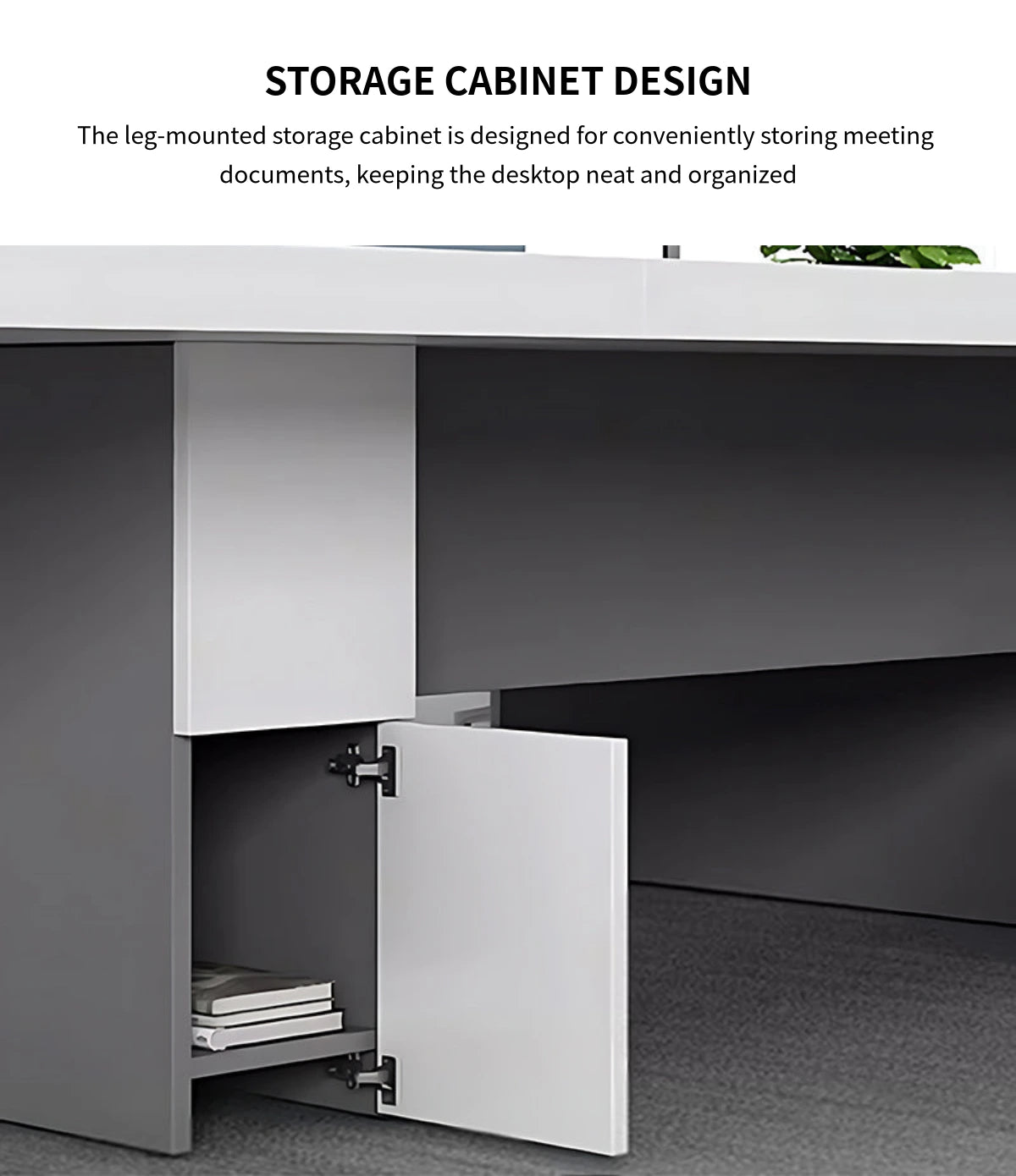 Modern Conference Table with Cable Management & Built-In Outlets for Boardroom — Detail image 7